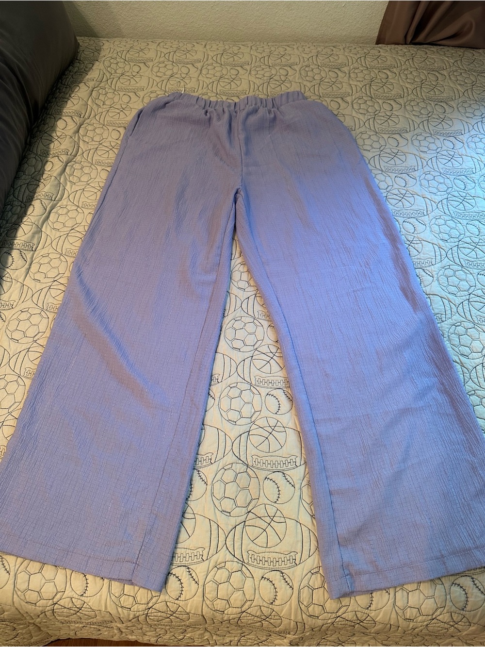 SHEIN Lavender Long Sleeve Button-Up Top and Wide Leg Pants Set - Picture 3 of 6